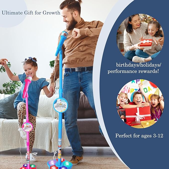 🎄2025 Christmas Sale🎅Microphone Toy, Karaoke Machine Toy with Light
