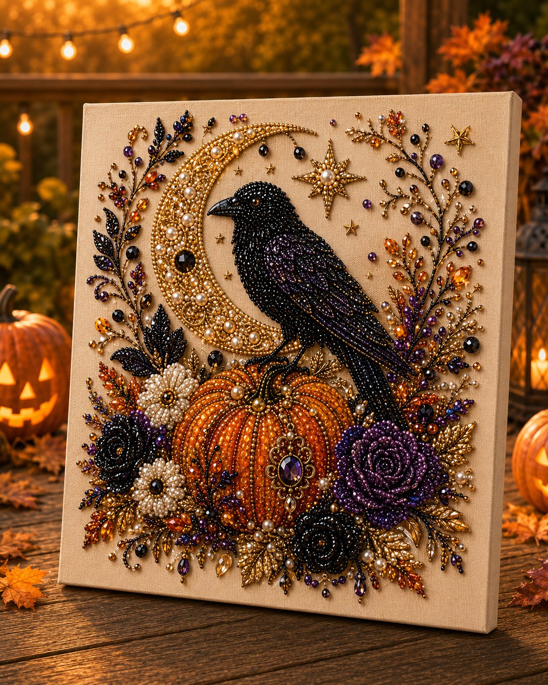 🔥 Last Day 50% OFF – 👻✨ Halloween Pearl Art DIY Kit – Turn Tiny Pearls into Spooky-Cute Magic