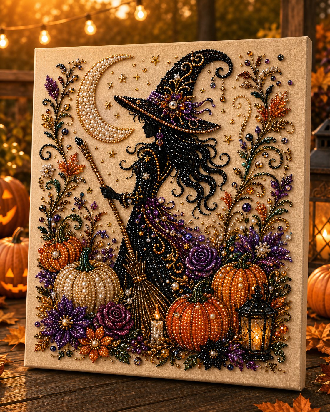 🔥 Last Day 50% OFF – 👻✨ Halloween Pearl Art DIY Kit – Turn Tiny Pearls into Spooky-Cute Magic