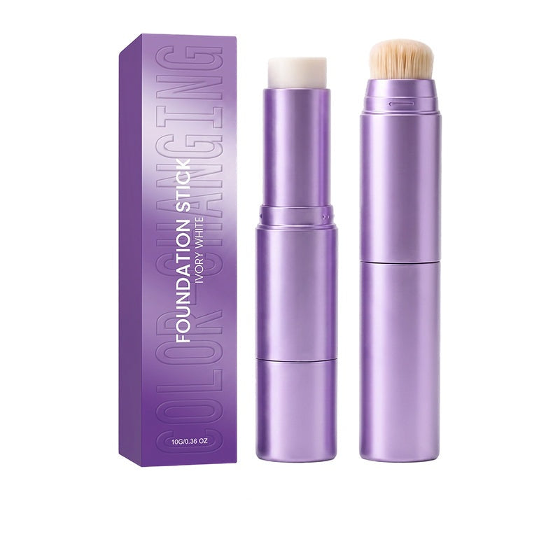 ✨50% OFF 🎨 2-in-1 Color Changing Foundation Stick – Auto Matches Your Skin Tone, Built-In Brush 💄