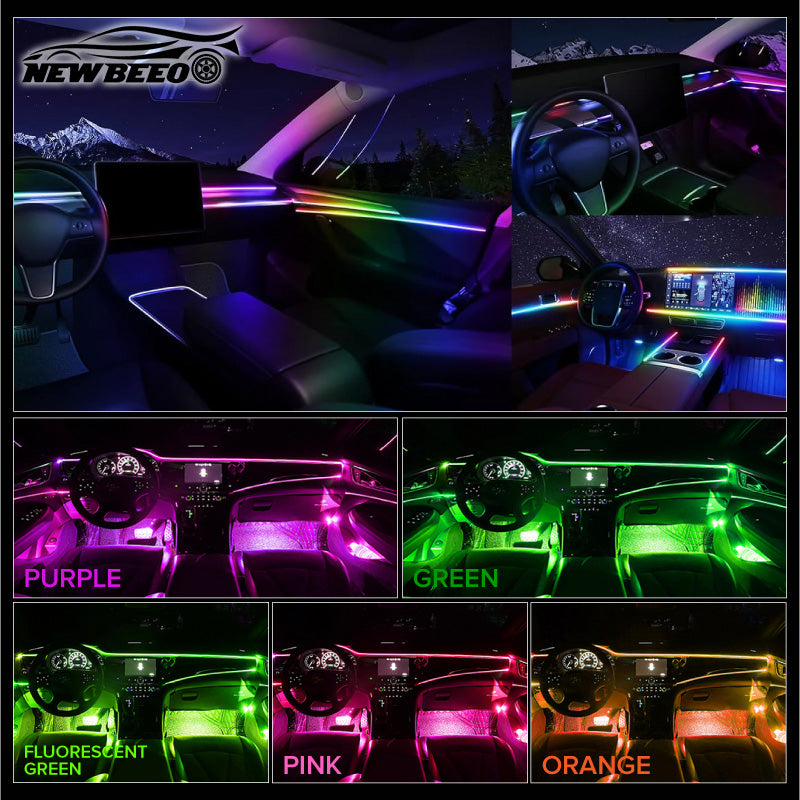 🎁50% OFF NOW!🚗Car Interior LED Atmosphere Strip💡Multi Color Options🔌USB Powered✨Easy Install Dashboard & Door Ambient Light