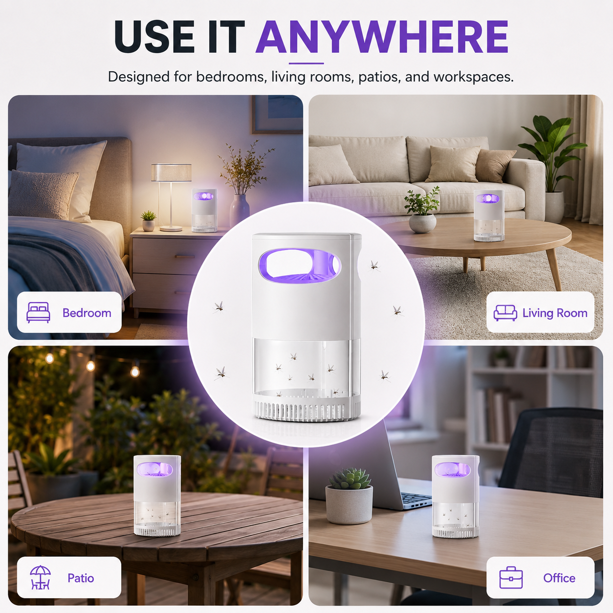 🌙 LIMITED-TIME 50% OFF! ✨ UV Mosquito Killer Lamp – USB, Quiet, Chemical-Free 🦟