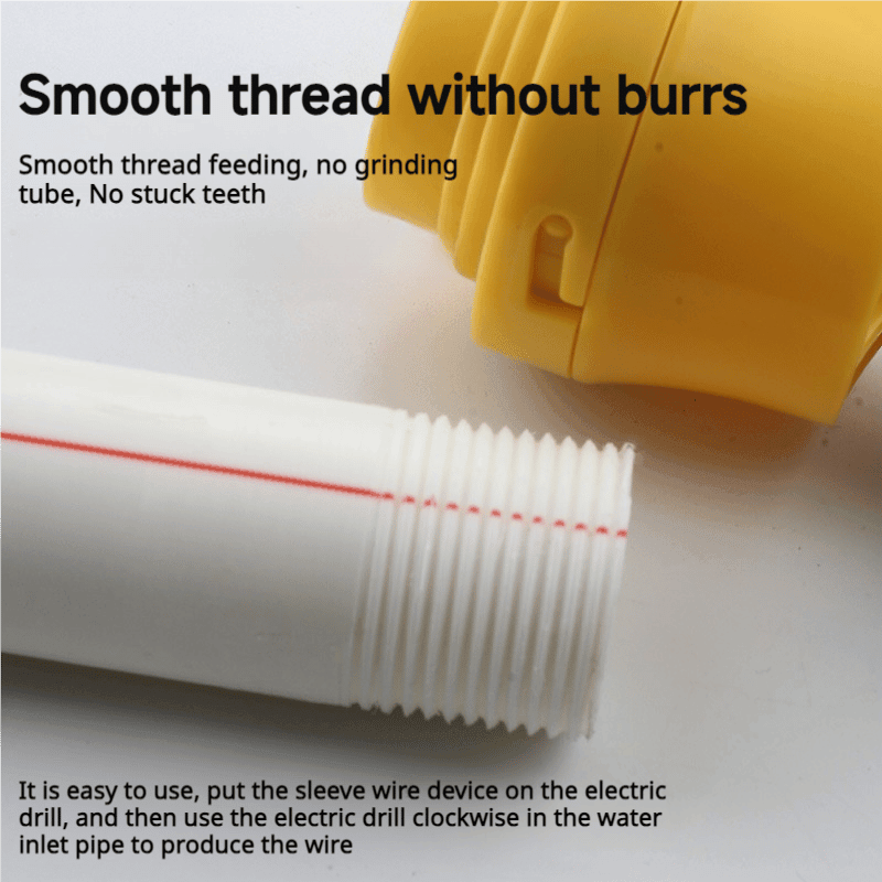 🎉New Year Sale - 49% OFF🌲Electric Drill Compatible PVC Pipe Threader Kit with Various Die Sizes