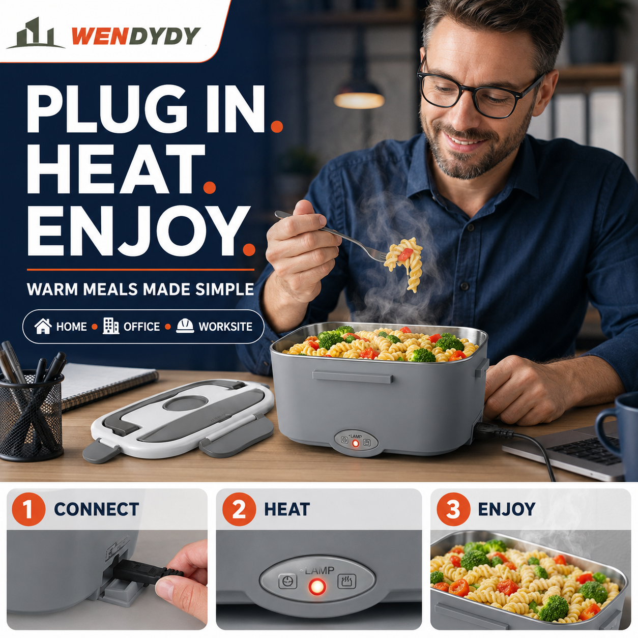 🔥 50% off today! 🍱Portable Food Warmer✨ Compact long-lasting heat, dual use for car & home to keep meals warm.