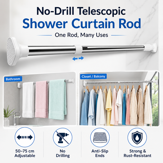 📢📢50% OFF !! ⏰ Telescopic Clothing Rod – Extendable & Space-Saving ✨