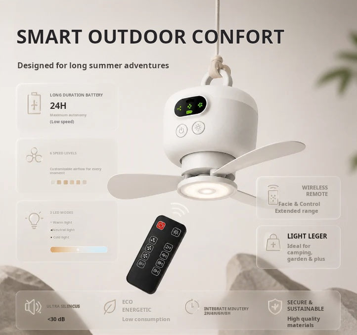 ⏳🔥LIMITED-TIME 52% OFF! 🌬️ Rechargeable Ceiling Fan with LED Light – Cool & Bright Anywhere ✨