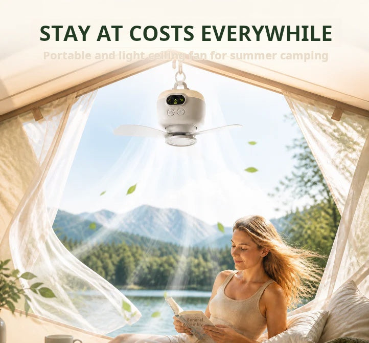 ⏳🔥LIMITED-TIME 52% OFF! 🌬️ Rechargeable Ceiling Fan with LED Light – Cool & Bright Anywhere ✨