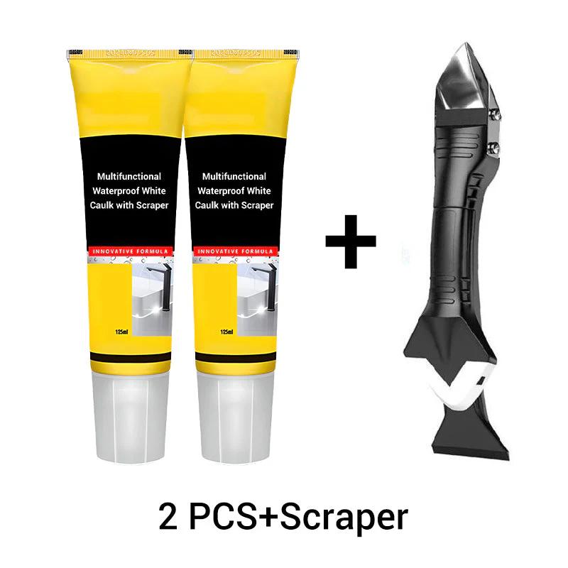 ✨Multifunctional Waterproof White Caulk with Scraper📢📢Flash Sale: Ending in 3 Hours!⏰⏰
