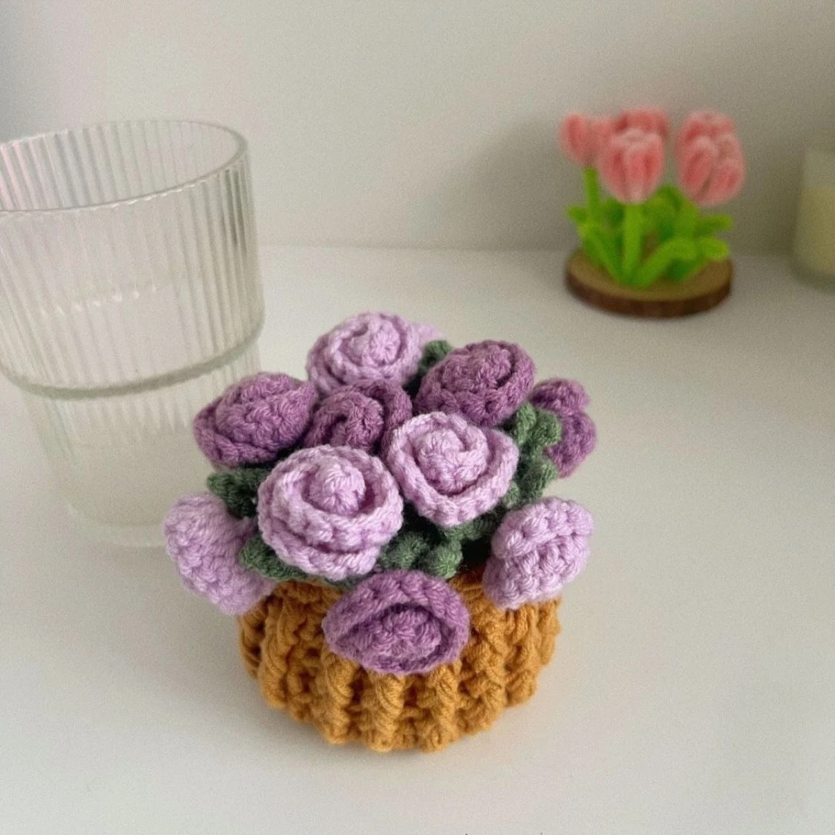 Handmade Floral Yarn Coasters