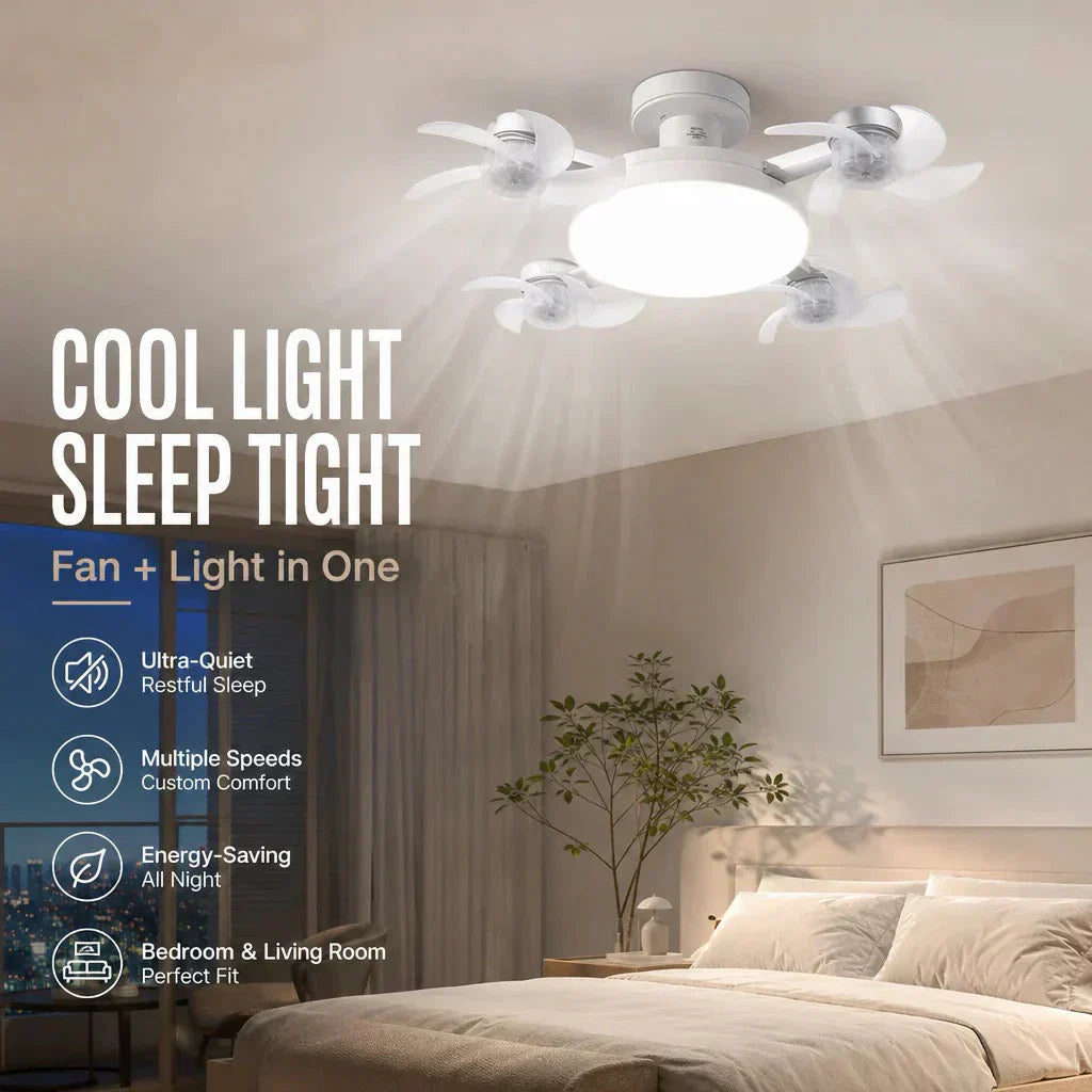 🌀50% OFF NOW! 💡Foldable Socket Ceiling Fan Light with Remote, Energy-Saving Cooling & Lighting for Bedroom & Home