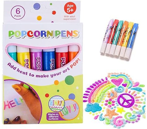 🎉2026 HOT SALE 50% OFF!!🖍️🎁Magic Puffy Bubble Pens, Heat Activated Popcorn Pens DIY 3D Art Marker for Kids Crafts