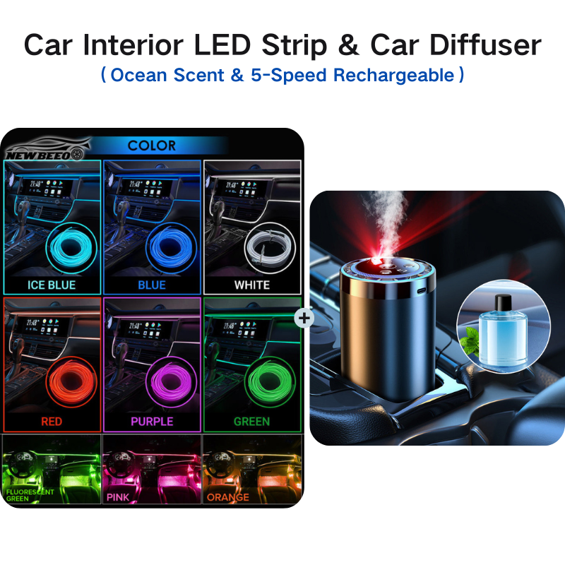 🎁50% OFF NOW!🚗Car Interior LED Atmosphere Strip💡Multi Color Options🔌USB Powered✨Easy Install Dashboard & Door Ambient Light