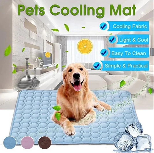 ❄️Give your furry friend a cool summer!🧊Pet Cooling Ice Silk Mat – Summer Cooling Pet Bed Pad for Dogs and Cats, Breathable Washable Sleeping Cushion for Indoor and Outdoor Use, Lightweight Cooling Crate and Sofa Pet Mat
