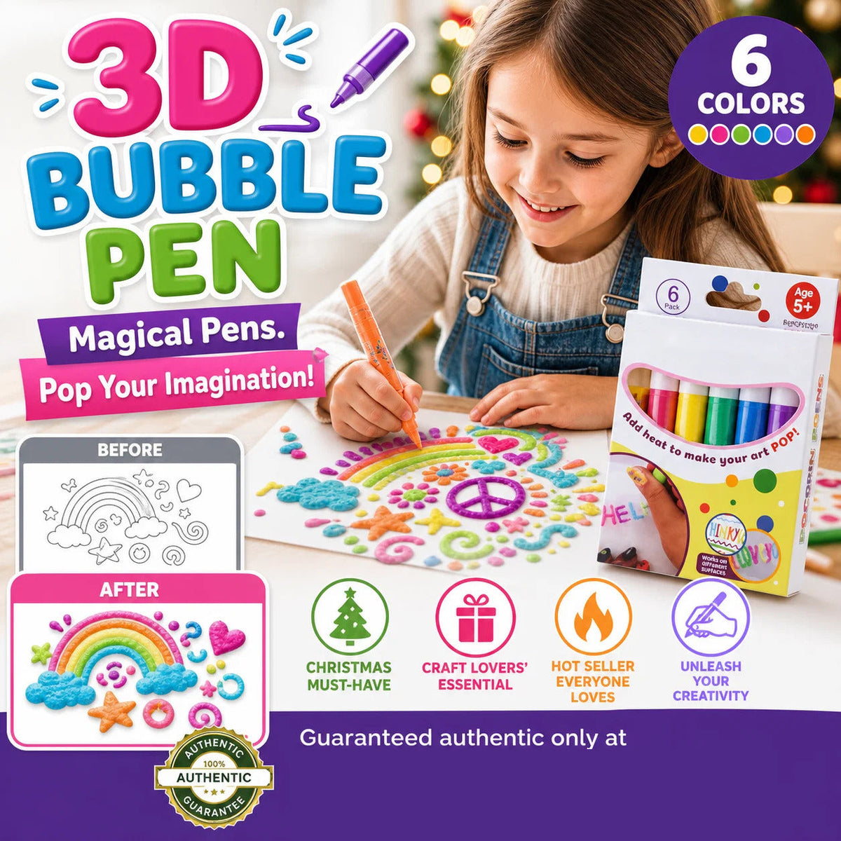 💥LAST DAY 50% OFF!🎁🔮Magic Pen – DIY Bubble Popcorn Drawing Pens