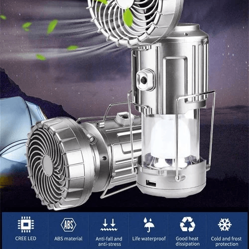 💎 -50% ON 6-IN-1 SOLAR CAMPING FAN & LIGHT! 💎 Retractable LED, Emergency Power & Waterproof🏕️☀️
