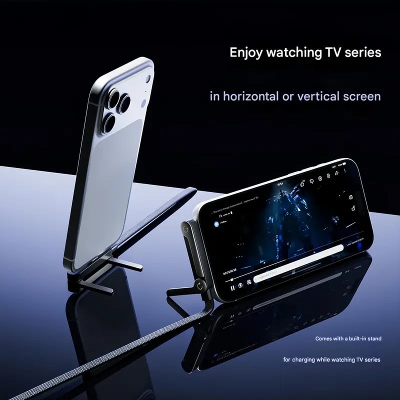 🎁Year-End Sale 🏆⚡2-in-1 Fast Charging Cable with Adjustable Phone Stand