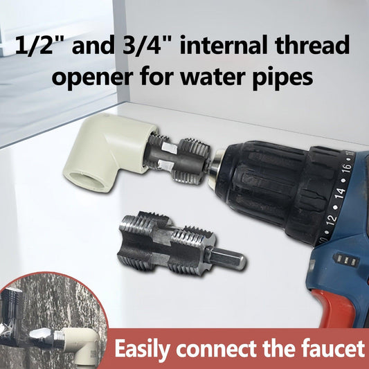 🎉New Year Sale - 49% OFF🌲Electric Drill Compatible PVC Pipe Threader Kit with Various Die Sizes