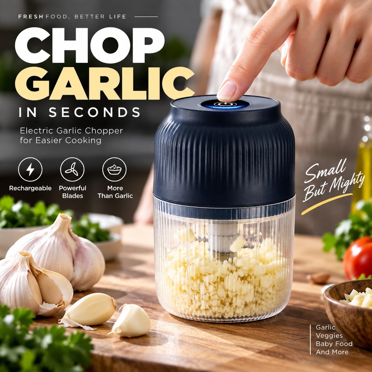 🔪 Cordless Food Chopper – Chop, Mince & Blend Faster