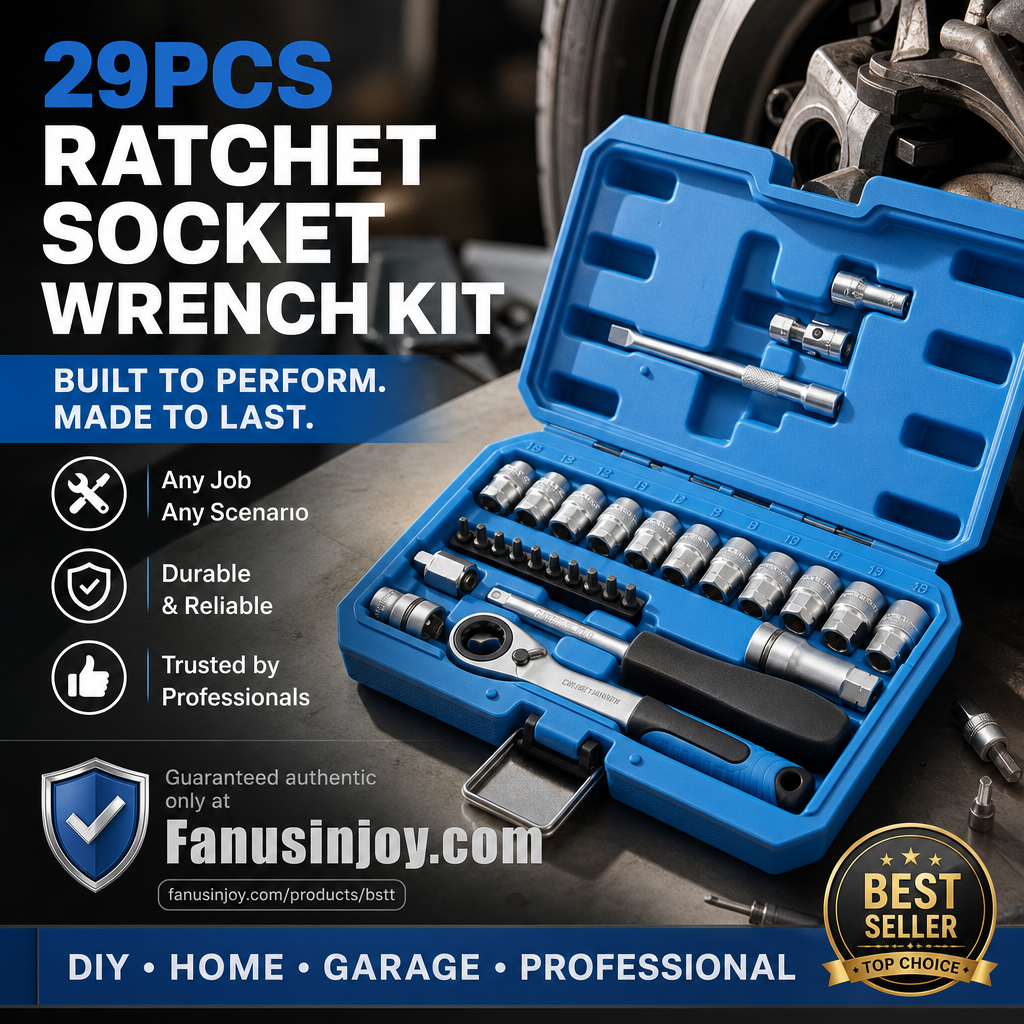 ⏳🔥LIMITED-TIME 50% OFF! ⏰🔧🚗 29pcs Core Ratchet Socket Wrench Kit – Chrome‑vanadium steel, 11 sockets & 10 bits. Perfect for car repairs & DIY 🛠️✨