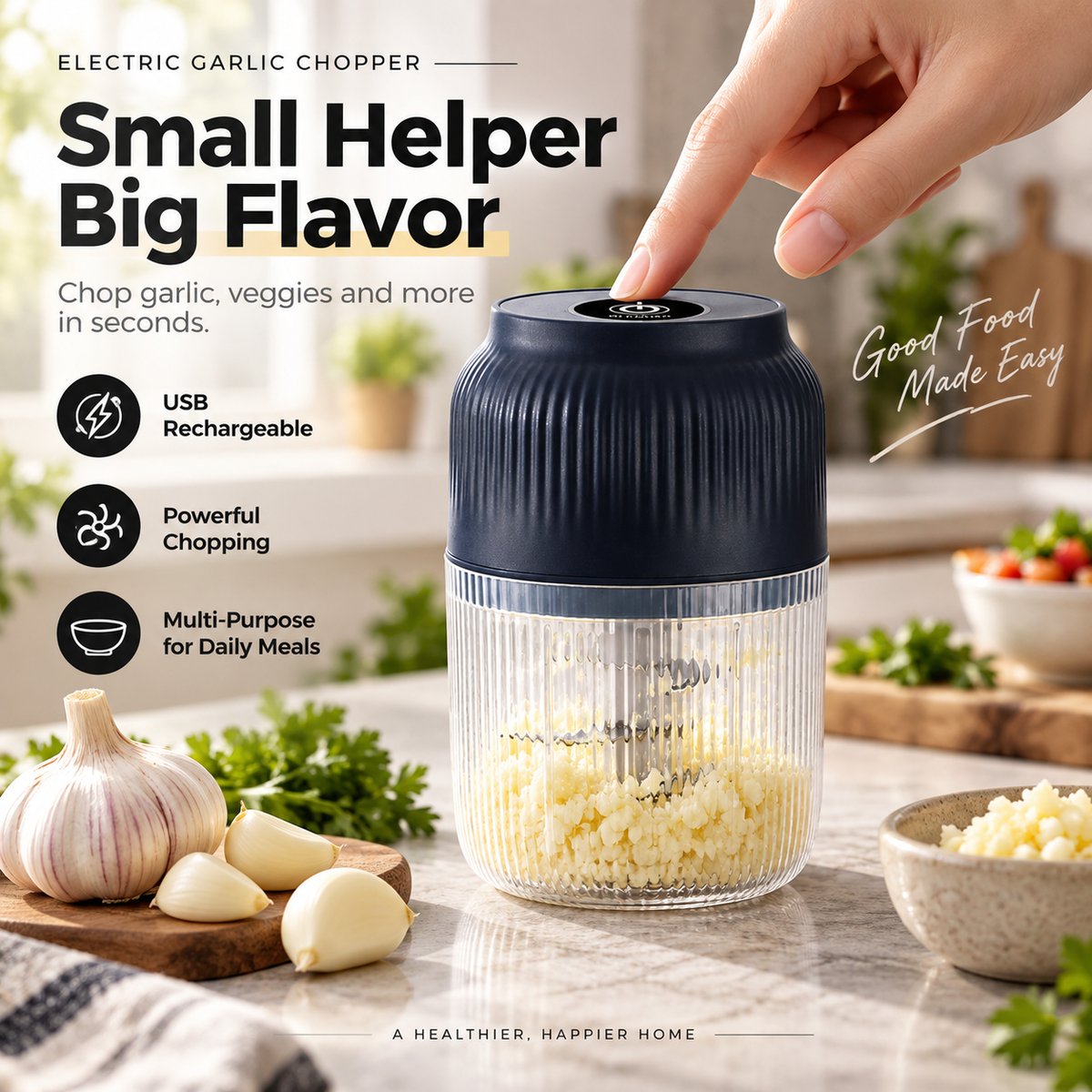 🔪 Cordless Food Chopper – Chop, Mince & Blend Faster