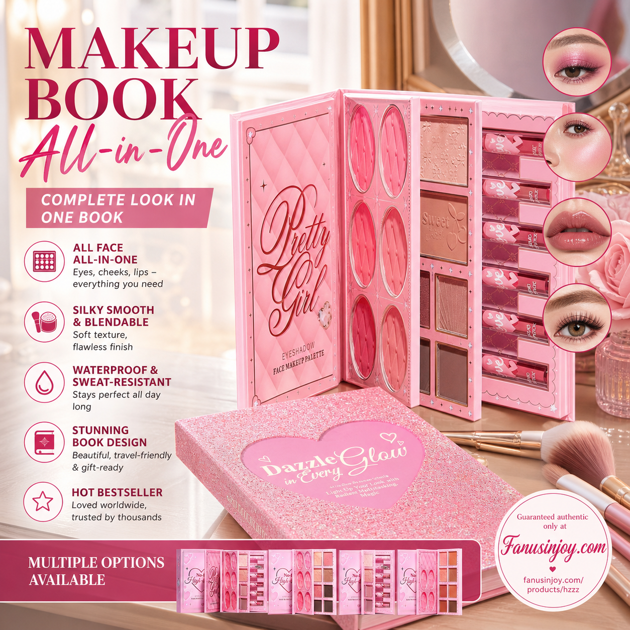 🎉✨️Amazing 70% OFF！💄Recommended by makeup artists！👱🏻‍♀️One palette covers all your full-face makeup looks！All-in-One Makeup Palette Book Set