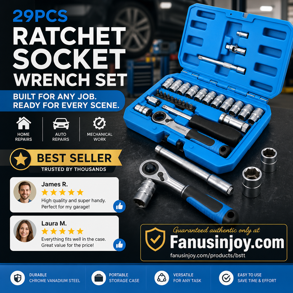 ⏳🔥LIMITED-TIME 50% OFF! ⏰🔧🚗 29pcs Core Ratchet Socket Wrench Kit – Chrome‑vanadium steel, 11 sockets & 10 bits. Perfect for car repairs & DIY 🛠️✨