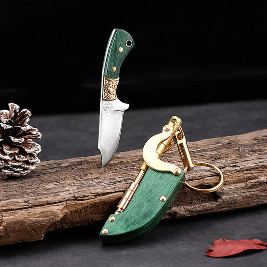 Portable Wood Handle Fruit Knife with Sheath