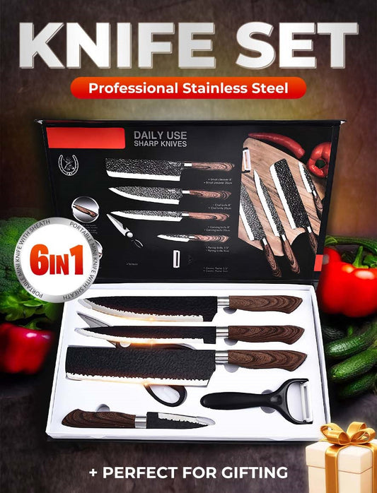 ⏳Time-Limited Special⏰German Professional Chef's Knife Set - 6 Pcs Set