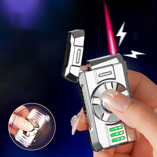 Spinning Top Windproof Button Jet Flame Lighter