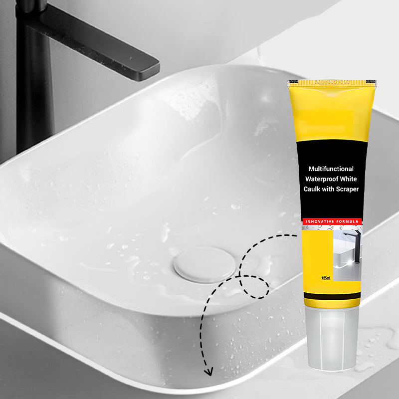 ✨Multifunctional Waterproof White Caulk with Scraper📢📢Flash Sale: Ending in 3 Hours!⏰⏰
