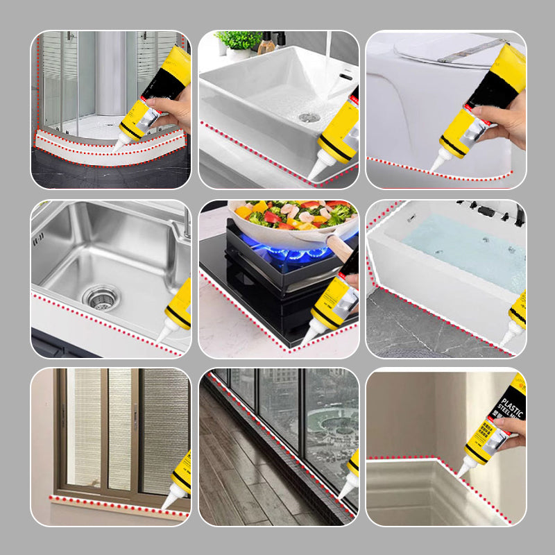 ✨Multifunctional Waterproof White Caulk with Scraper📢📢Flash Sale: Ending in 3 Hours!⏰⏰