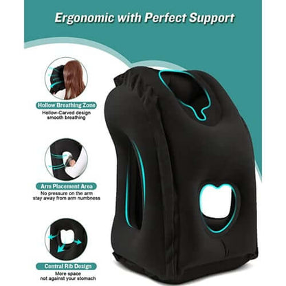 🔥Last day 50% off 🔥leosporr Inflatable Travel Pillow——45° Ergonomic Inflatable Travel Pillow | Neck & Arm Support for Airplane Sleep, Office Naps & Long Trips