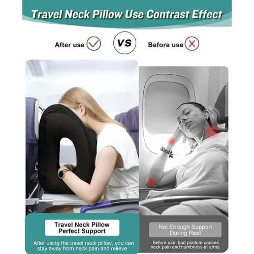🔥Last day 50% off 🔥leosporr Inflatable Travel Pillow——45° Ergonomic Inflatable Travel Pillow | Neck & Arm Support for Airplane Sleep, Office Naps & Long Trips