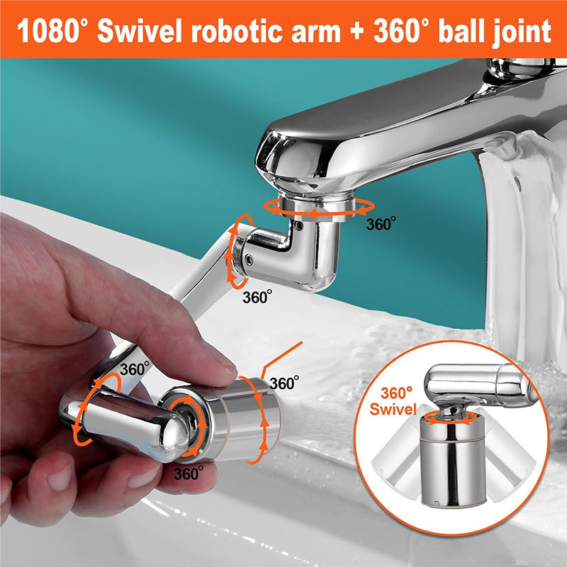 1440° Splash-proof and Universally Rotatable Faucet Adapter