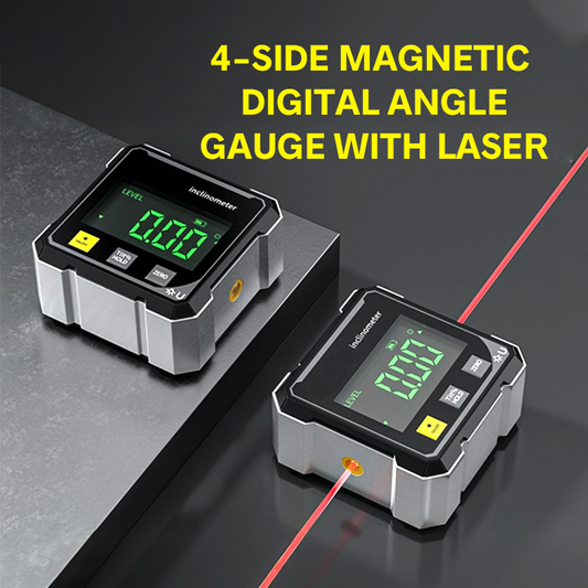 🔥Hot Sale 50% OFF🔥Buy 2 Save ￡10💥4-Side Magnetic Digital Angle Gauge with Laser