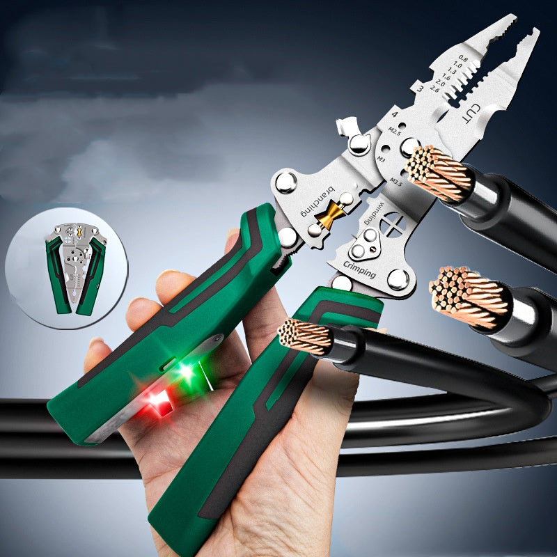 Multi-Function Foldable Wire Stripper with Voltage Tester