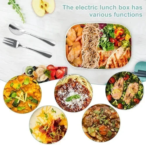 🎉 2026 FLASH SALE 50% OFF! 🍱 2-in-1 Portable Electric Heating Lunch Box – 12V Car & 230V Home Dual Use, 1.5L Stainless Steel 🔌
