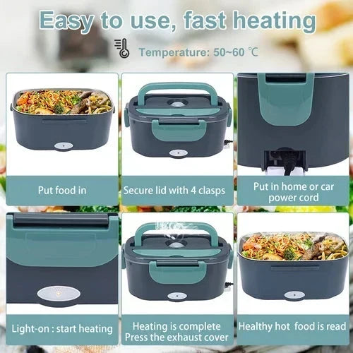 🎉 2026 FLASH SALE 50% OFF! 🍱 2-in-1 Portable Electric Heating Lunch Box – 12V Car & 230V Home Dual Use, 1.5L Stainless Steel 🔌