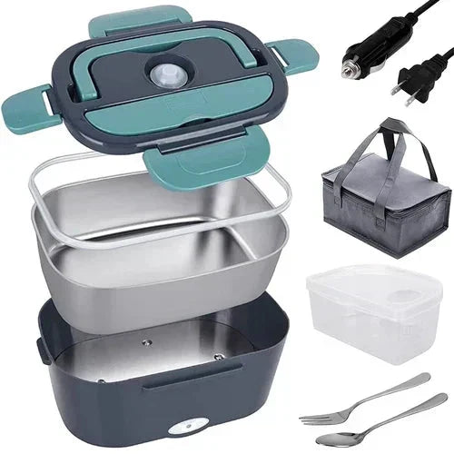 🎉 2026 FLASH SALE 50% OFF! 🍱 2-in-1 Portable Electric Heating Lunch Box – 12V Car & 230V Home Dual Use, 1.5L Stainless Steel 🔌