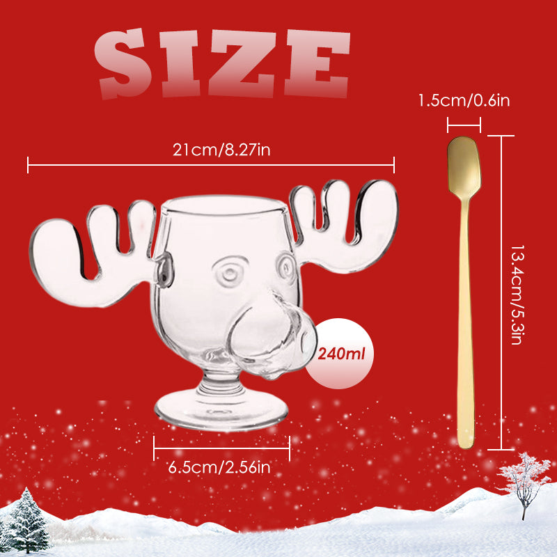 Unique Elk Glass Cup for Joyful Christmas