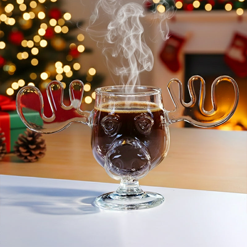 Unique Elk Glass Cup for Joyful Christmas
