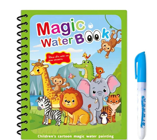 🎨 49% OFF NOW! ✨ Montessori Water Drawing Book - Reusable Pages with Invisible Patterns Revealed by Water Pen for Educational Fun 💦📚