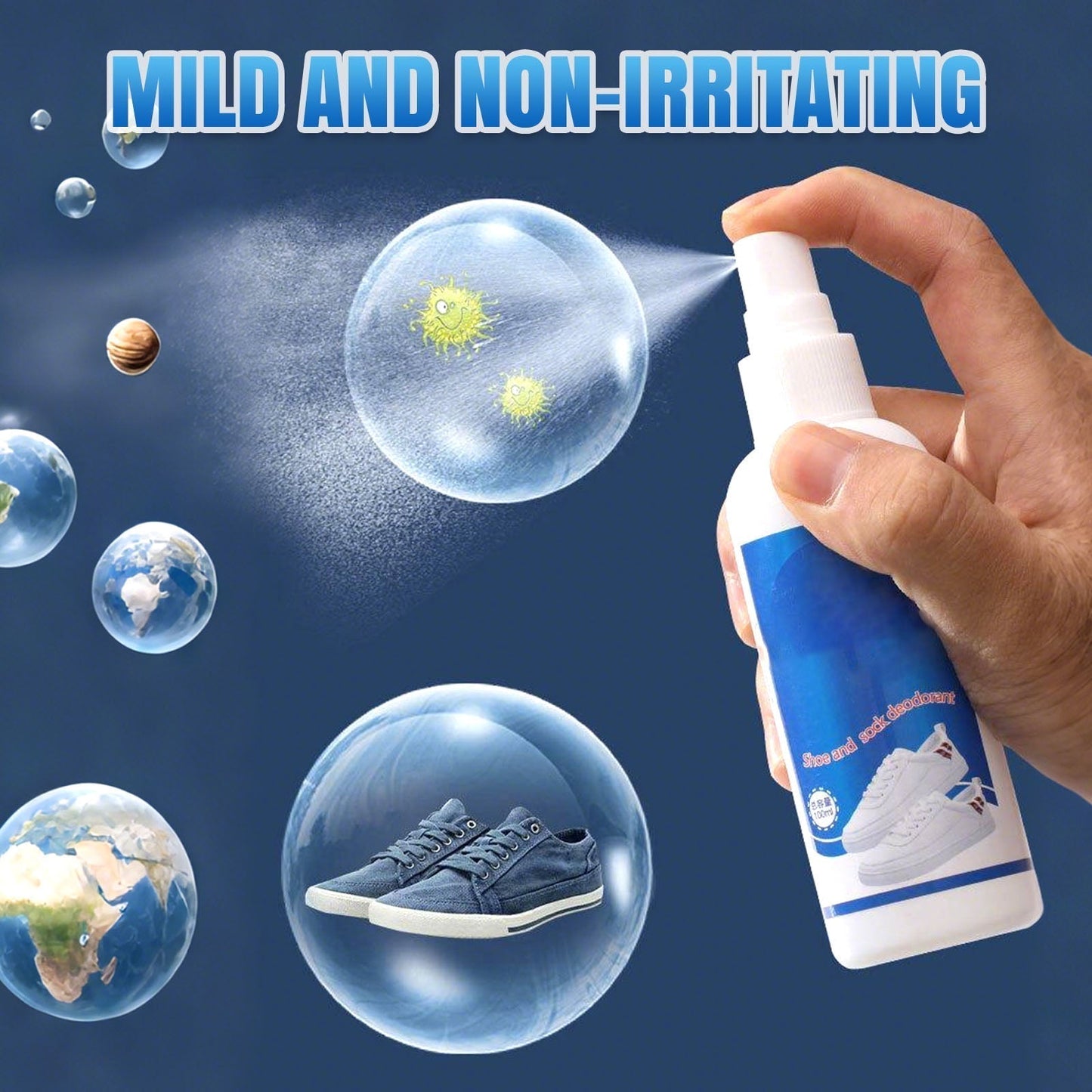 💥💥 Limited Time 50% OFF👟Antibacterial Quick Dry Shoe and Sock Deodorizing Spray-Antibacterial & Long-Lasting Freshness🔝✅🌟
