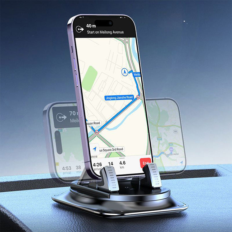 Car phone holder 360 degree rotation, suitablefor car navigation in-car dashboard, horizontaland vertica screen adjustment angle,suctioncup fixed non-slip mobile phone holdersuitable for iPhone and Android