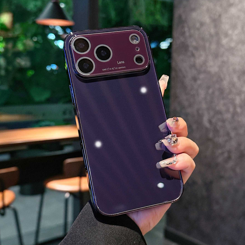 Luxury Plating Bumper Case with Integrated Lens Guard