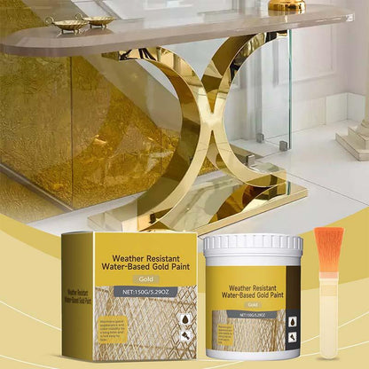 🎨🏡Water-Based Weather-Resistant Gold Paint
