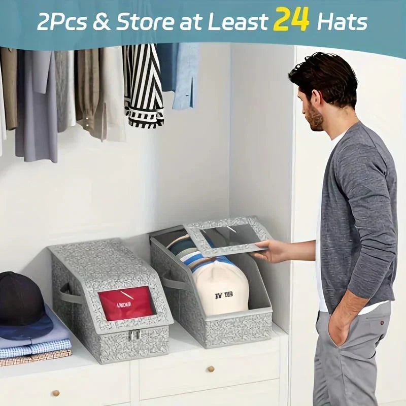 🧢 50% OFF NOW! 🎉 Stackable Baseball Cap Boxes – Space-Saving, Dustproof & Clear View 📦📦