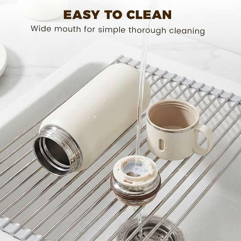 🏆Flash Sale 57% OFF⚡5K+ SOLD! 💥Stainless Steel Vacuum Insulated Bottle with Lidded Cup