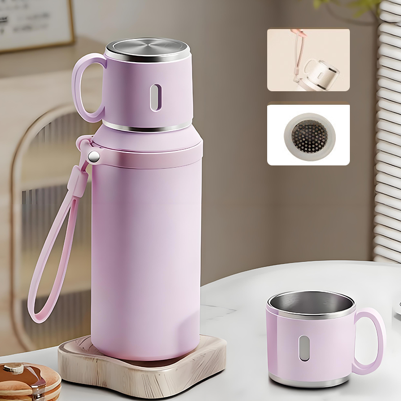 🏆Flash Sale 57% OFF⚡5K+ SOLD! 💥Stainless Steel Vacuum Insulated Bottle with Lidded Cup