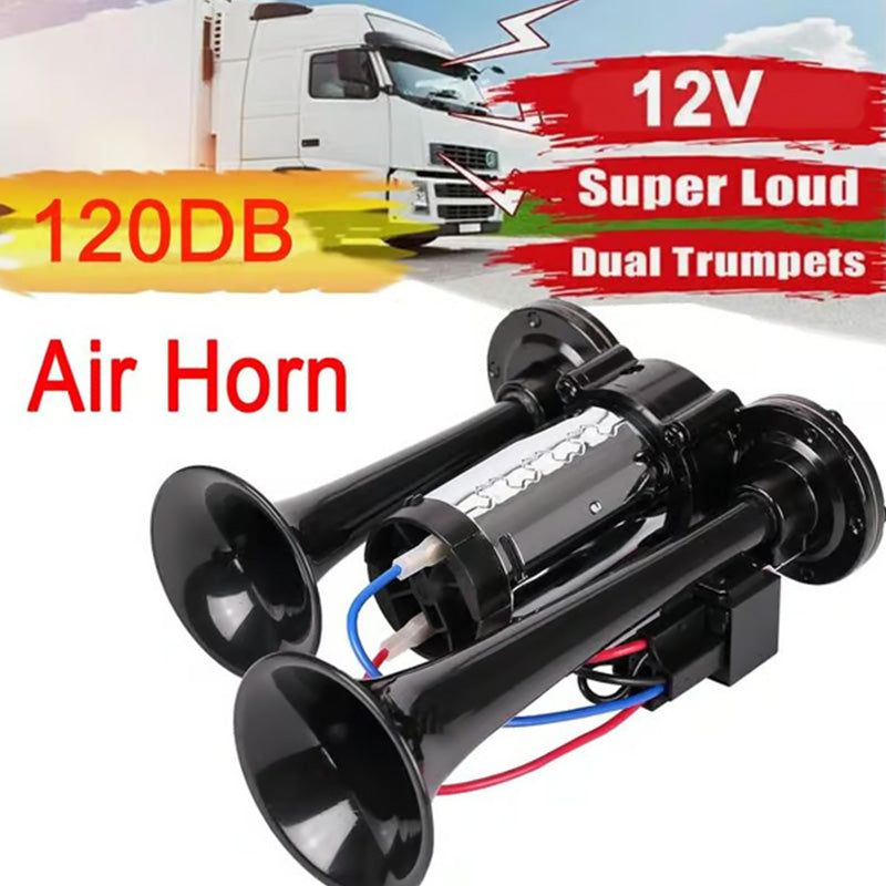 🚨 Train Air Horn 120dB – Fits Trucks, Cars & Boats | 12V/24V, Waterproof & Tool-Free Install 🚛🔊